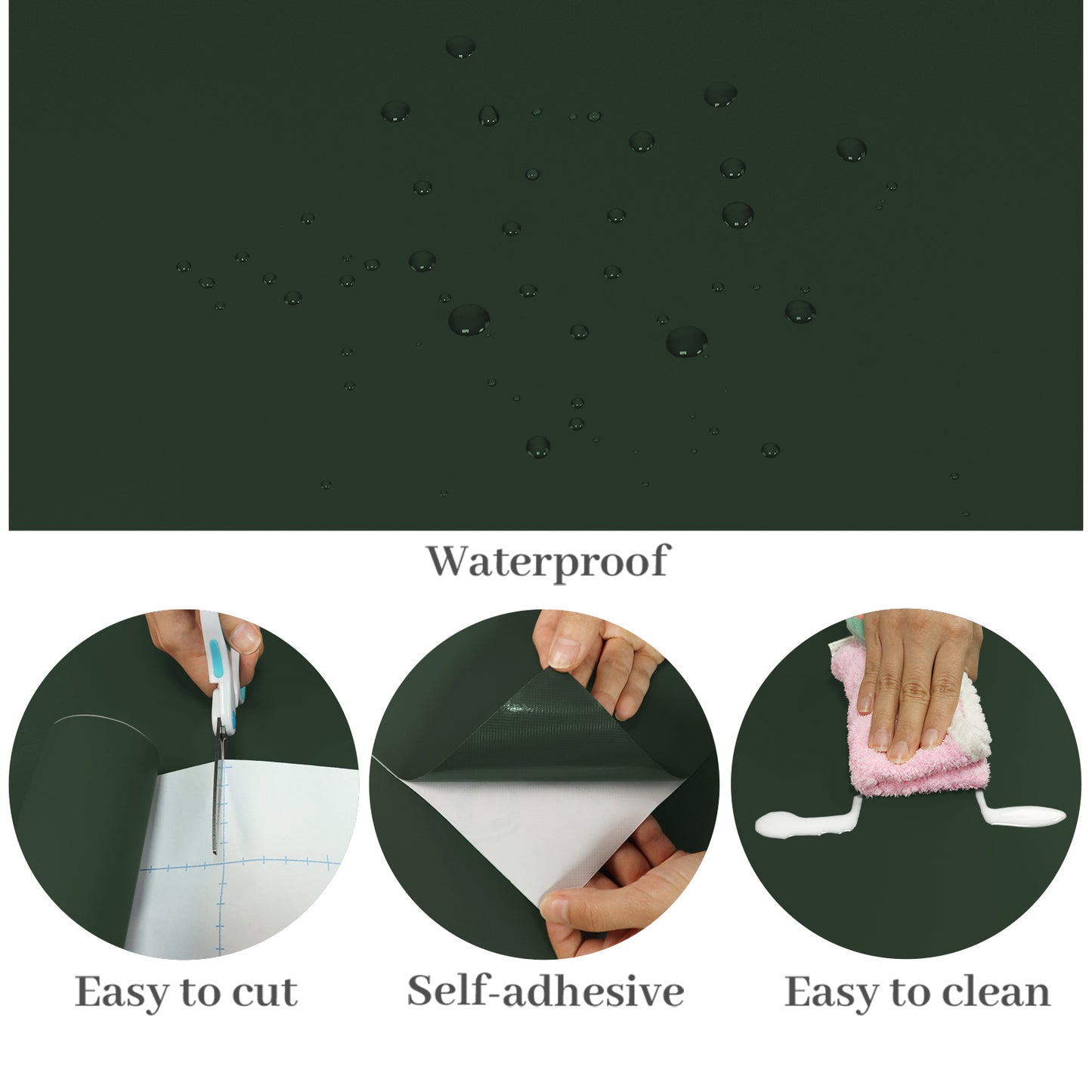 VaryPaper Matte Dark Green Contact Paper Skin-friendly