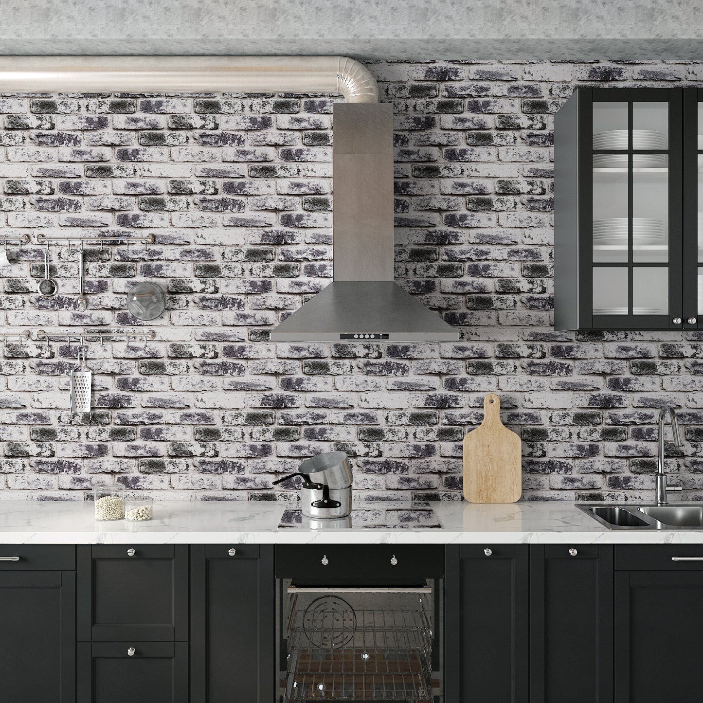 VaryPaper Grey Brick Wallpaper