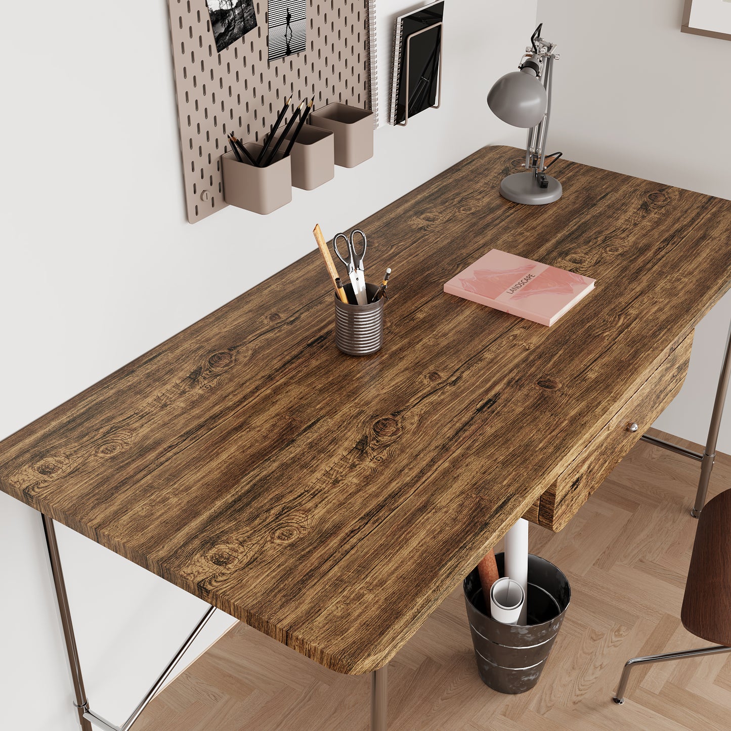 VaryPaper Rustic Dark Brown Wood Contact Paper