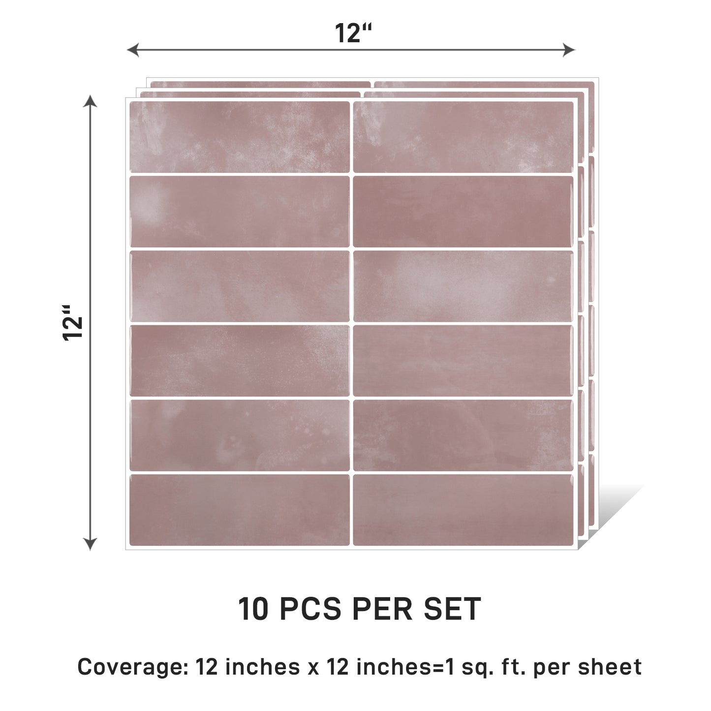 VaryPaper Pink Peel and Stick Backsplash Wall Tiles