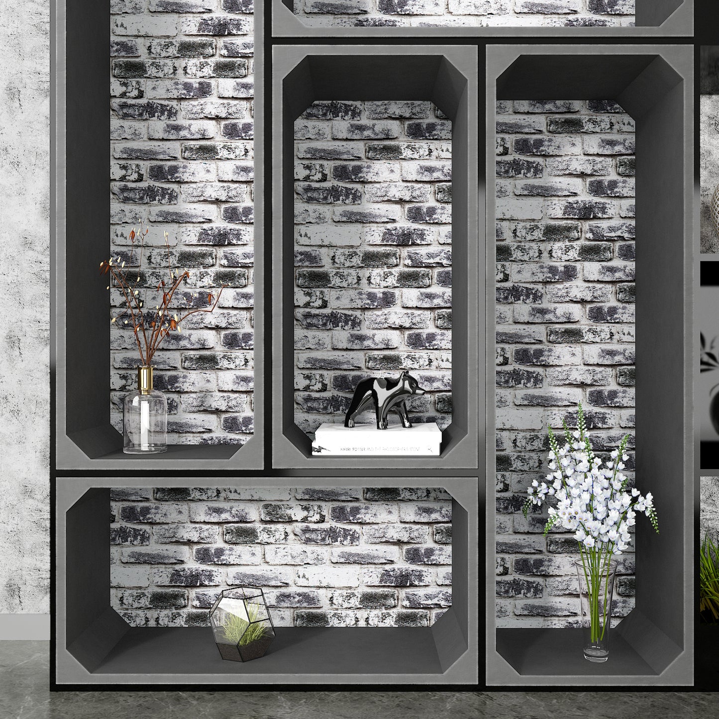VaryPaper Grey Brick Wallpaper