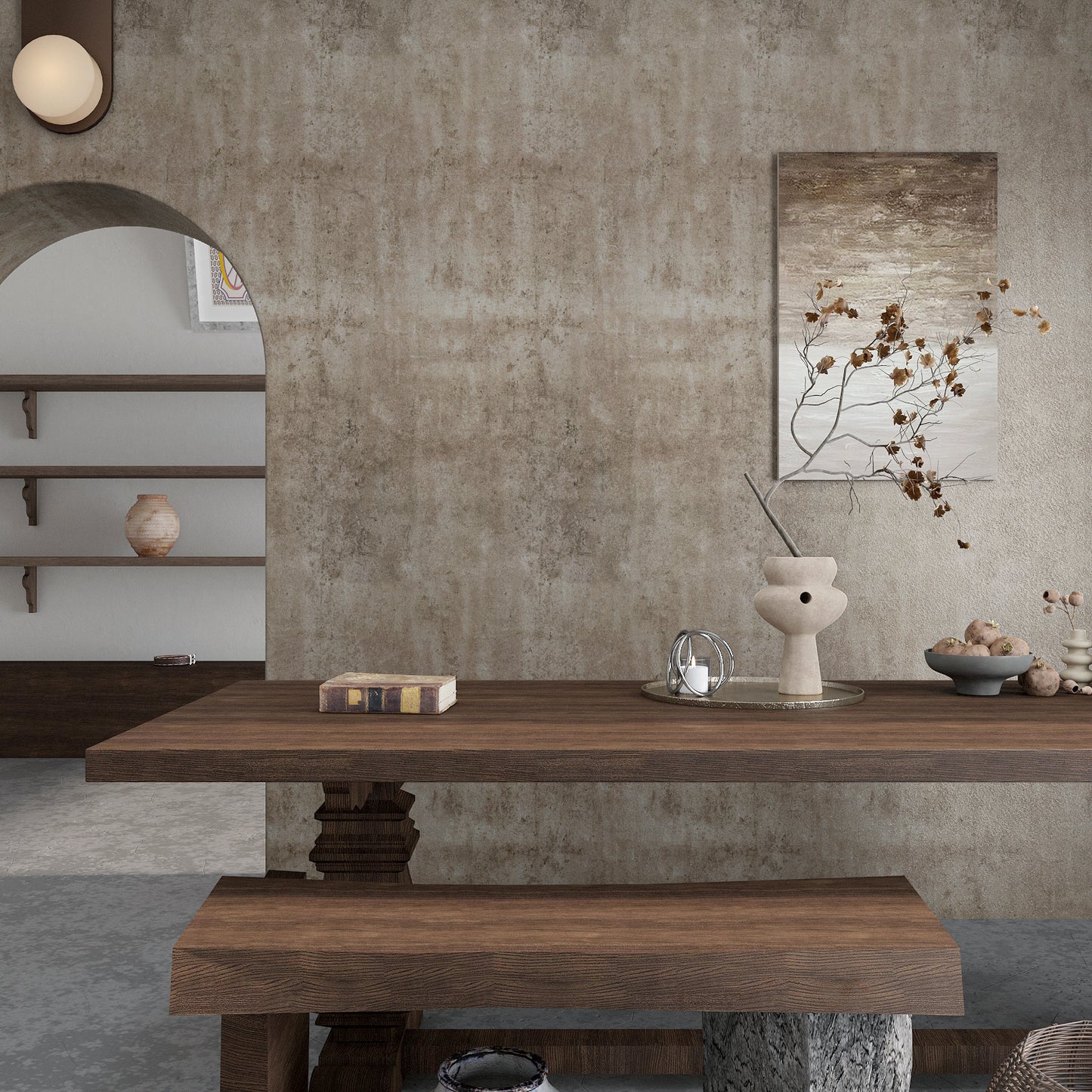 VaryPaper Metallic Brown Concrete Wallpaper