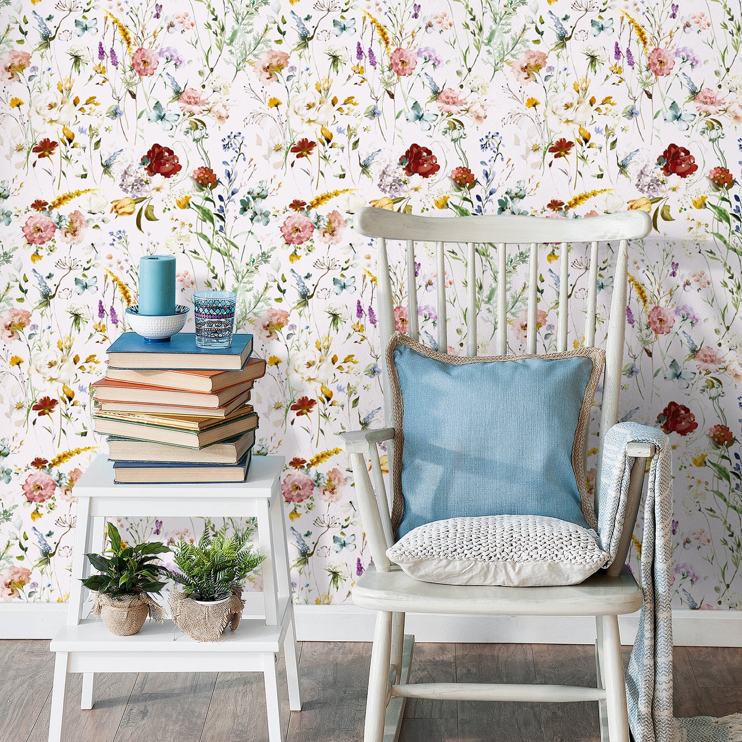 VaryPaper Watercolor Butterfly Floral Wallpaper