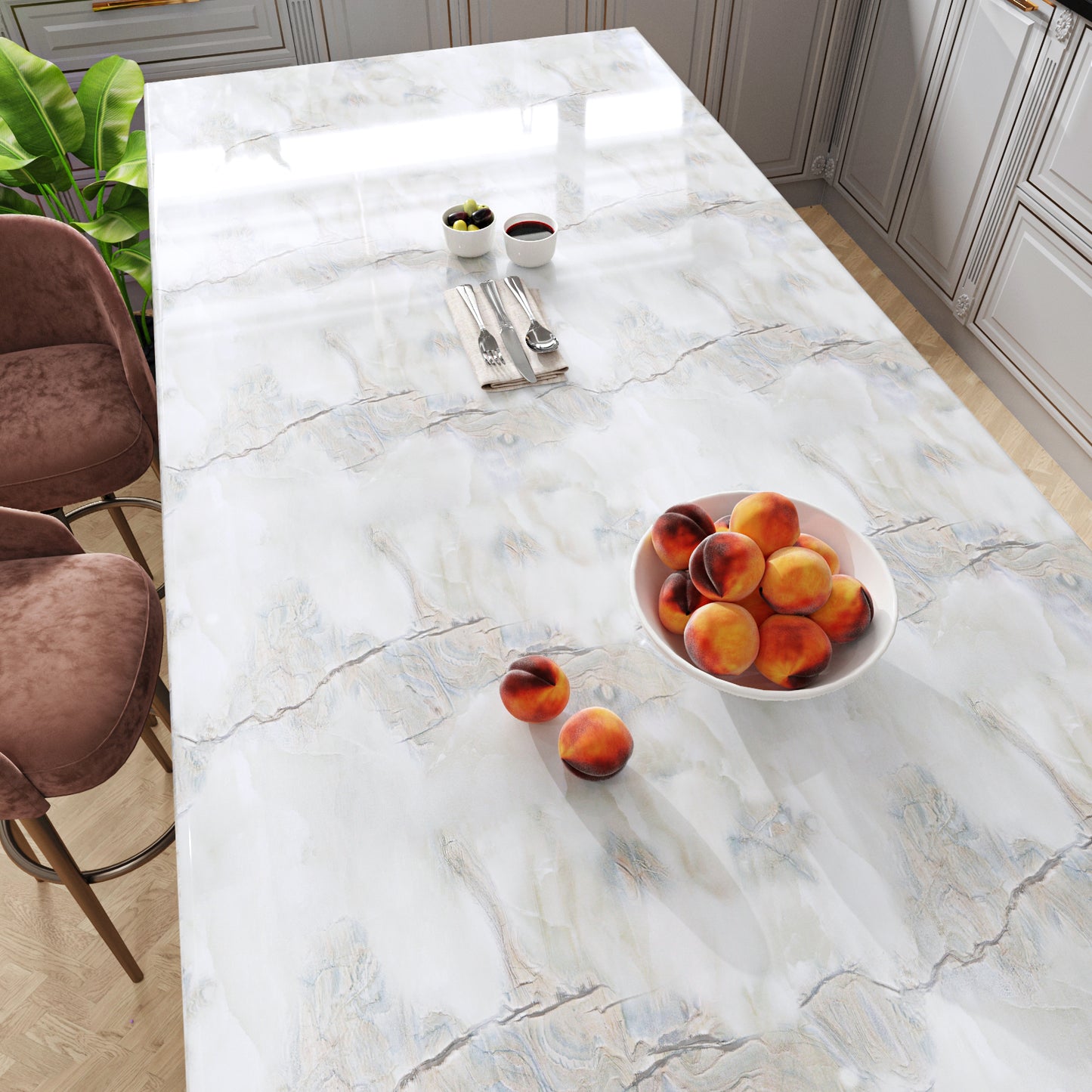 VaryPaper Grey White Marble Contact Paper