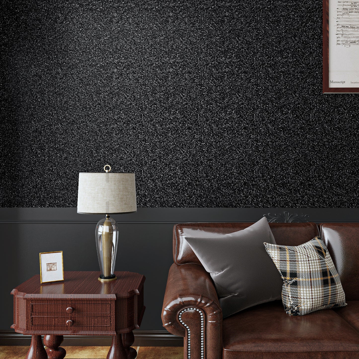VaryPaper Black Chunky Glitter Wallpaper