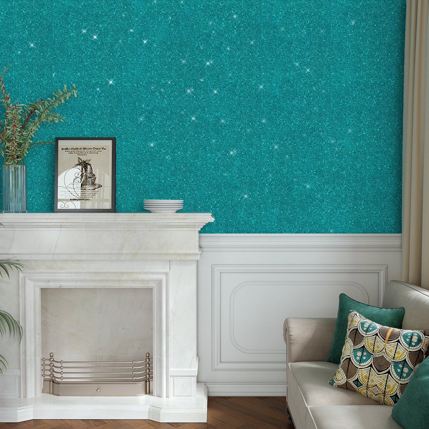 VaryPaper Teal Glitter Wallpaper