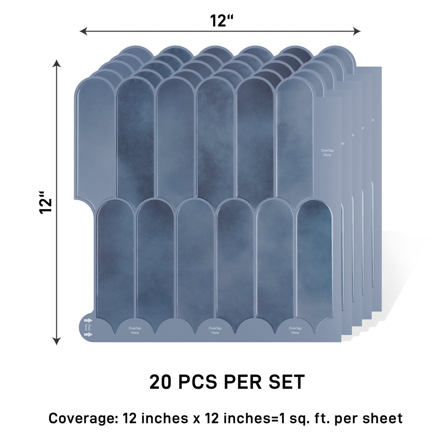 VaryPaper Blue Peel and Stick Backsplash Wall Tiles