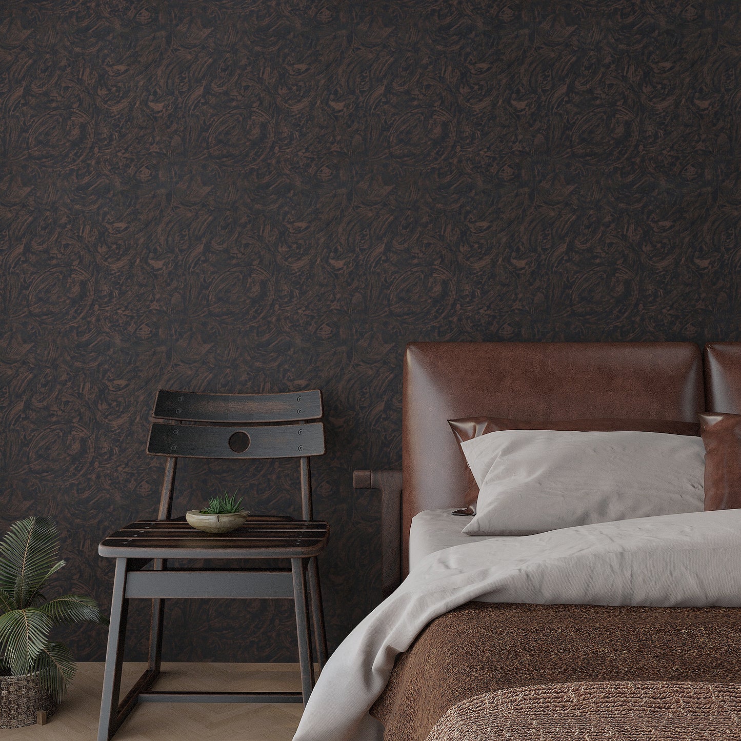 VaryPaper Industrial Black Brown Concrete Wallpaper