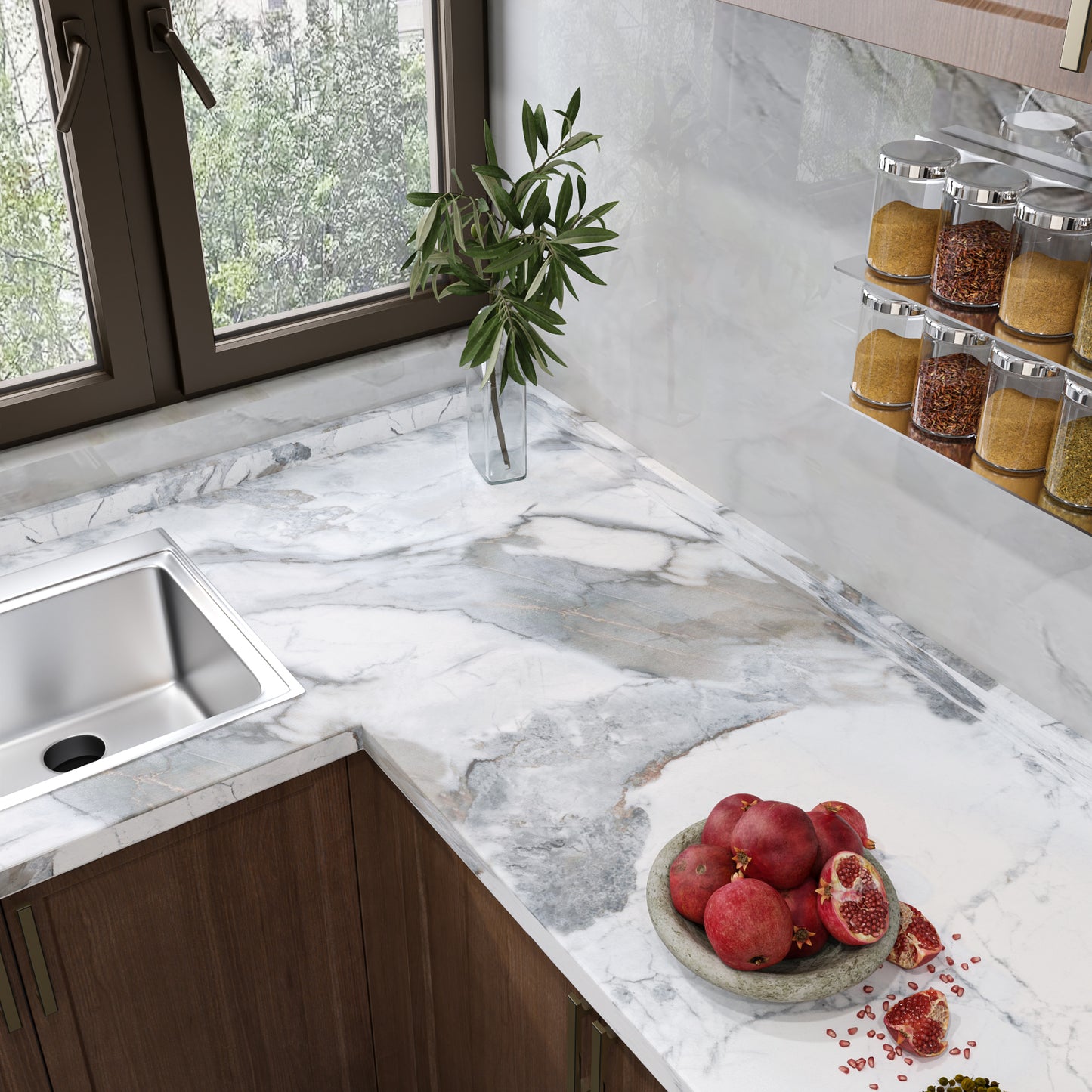 VaryPaper Grey White Marble Contact Paper
