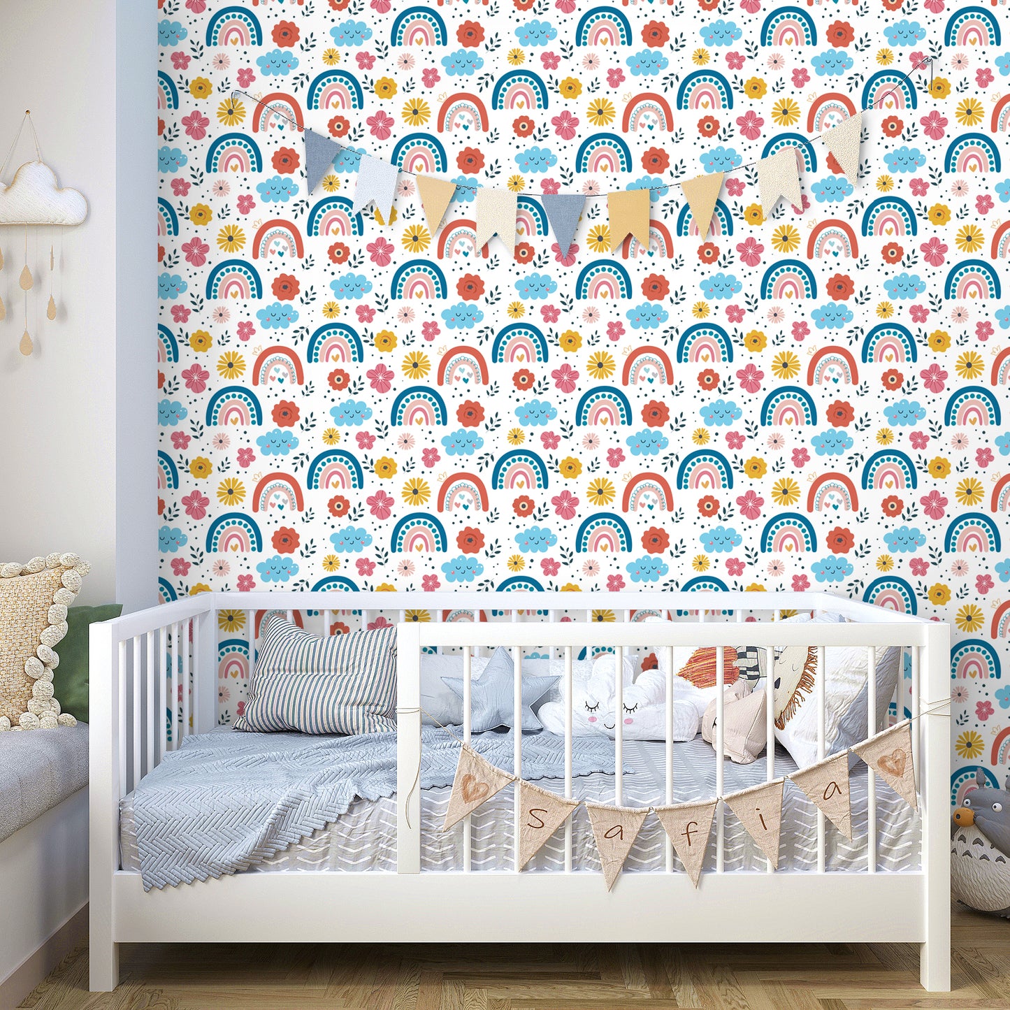 VaryPaper Cute Floral Rainbow Wallpaper