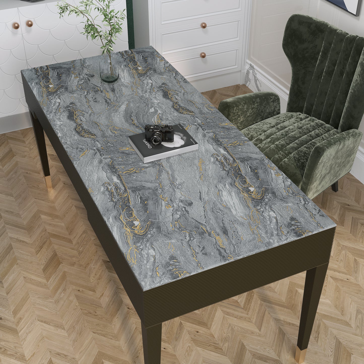 VaryPaper Matte Grey Marble Contact Paper