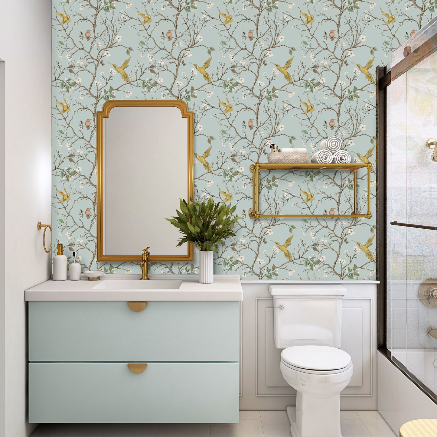 VaryPaper Blossom Branches Bird Floral Wallpaper