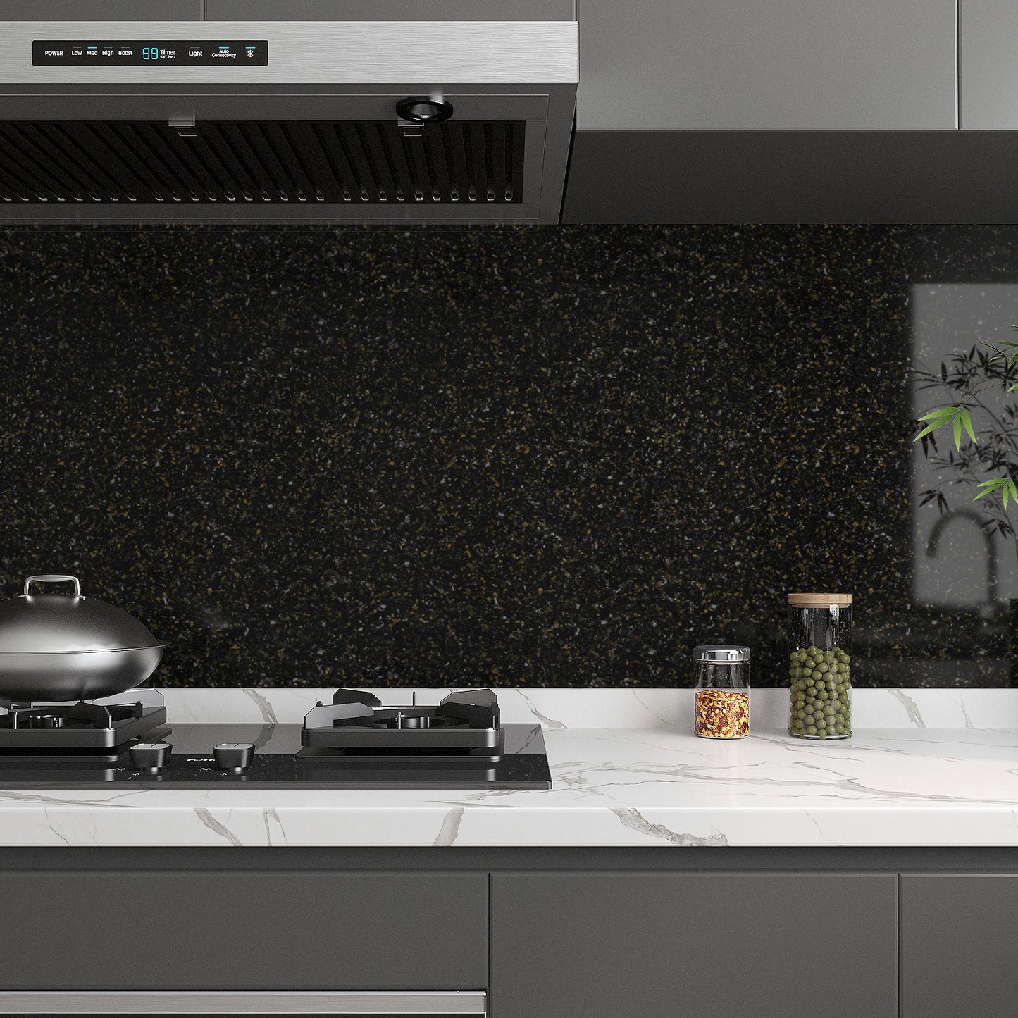 VaryPaper Black Gold Granite Contact Paper