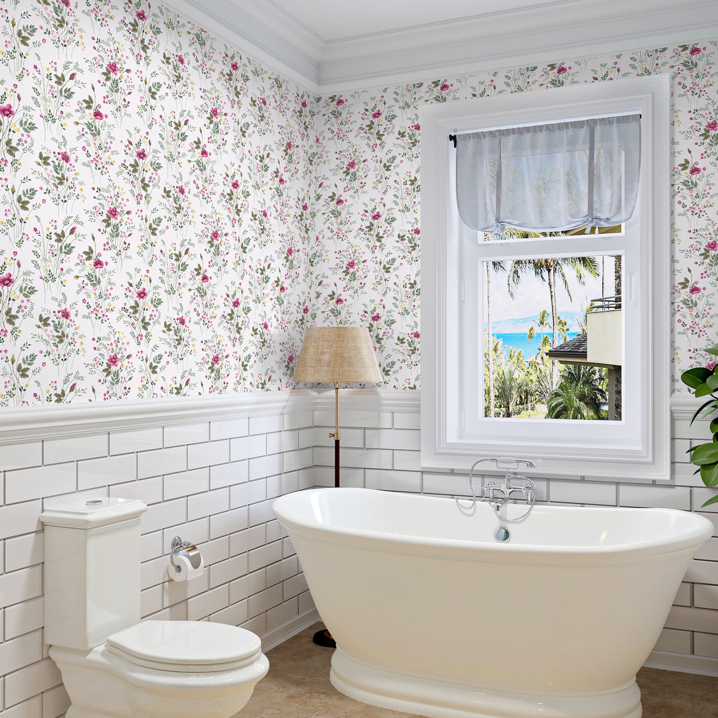 VaryPaper Pink Wildflower Floral Peel and Stick Wallpaper