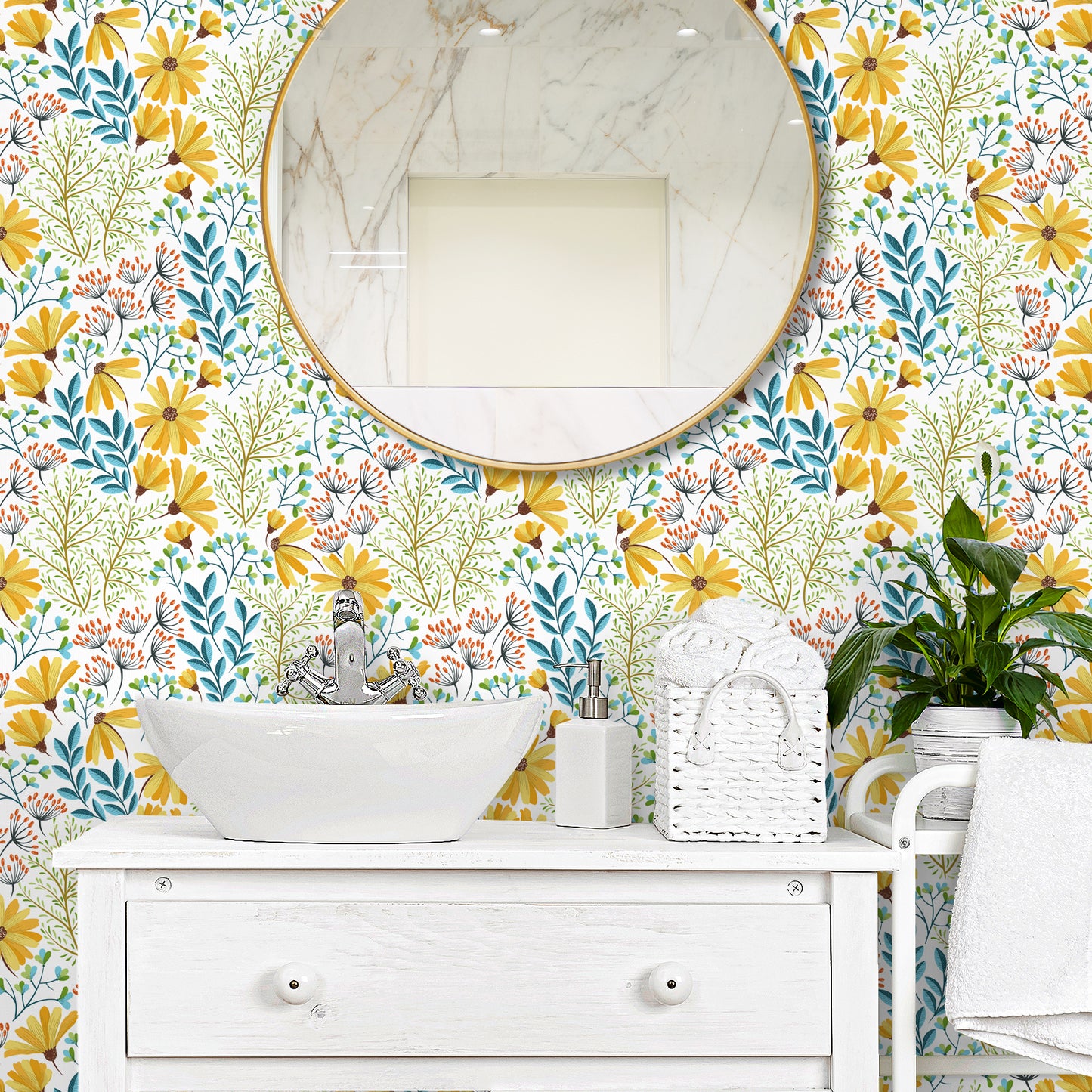 VaryPaper Boho Moss Leaf Floral Wallpaper
