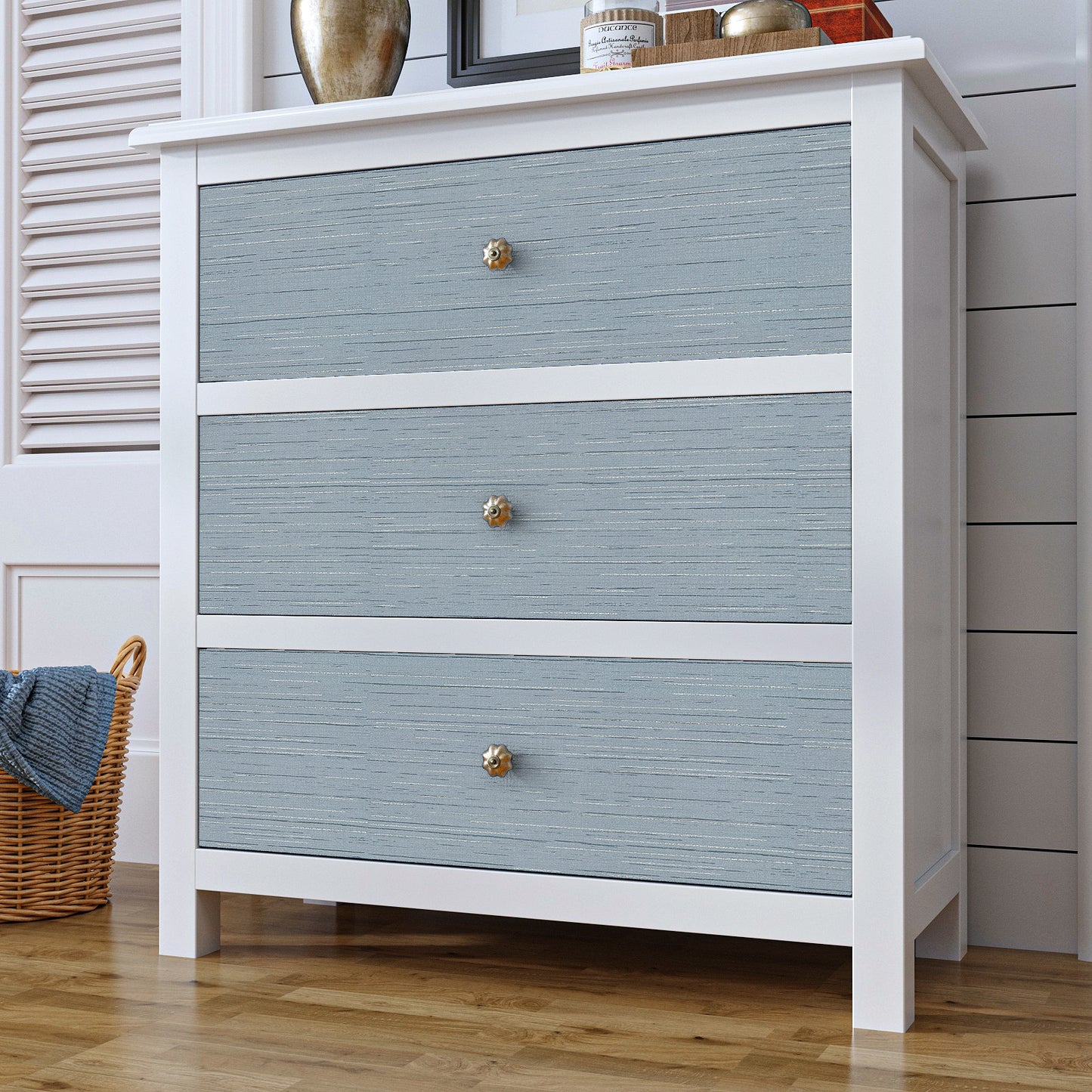 VaryPaper Grayish Blue Grasscloth Wallpaper