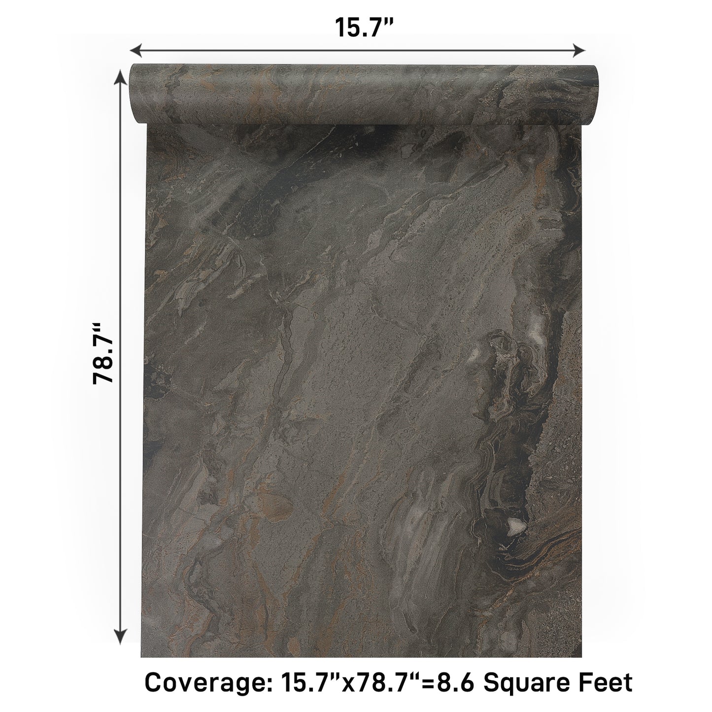 VaryPaper Dark Smoky Brown Marble Contact Paper