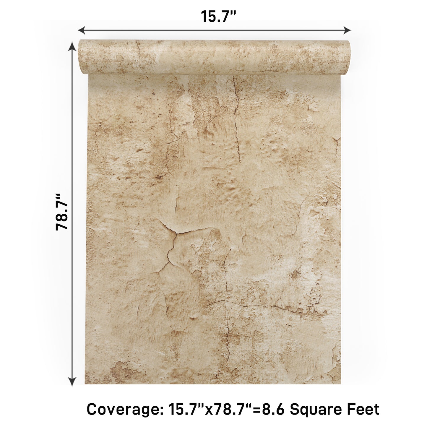VaryPaper Tan Cracked Concrete Wallpaper