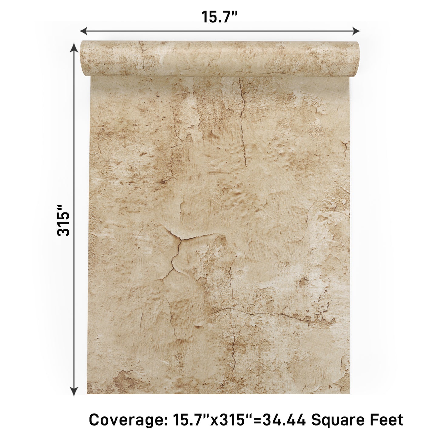 VaryPaper Tan Cracked Concrete Wallpaper