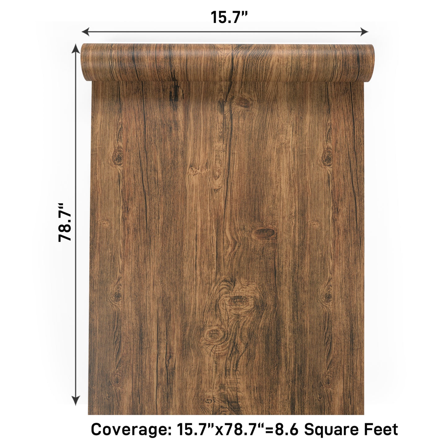 VaryPaper Rustic Dark Brown Wood Contact Paper