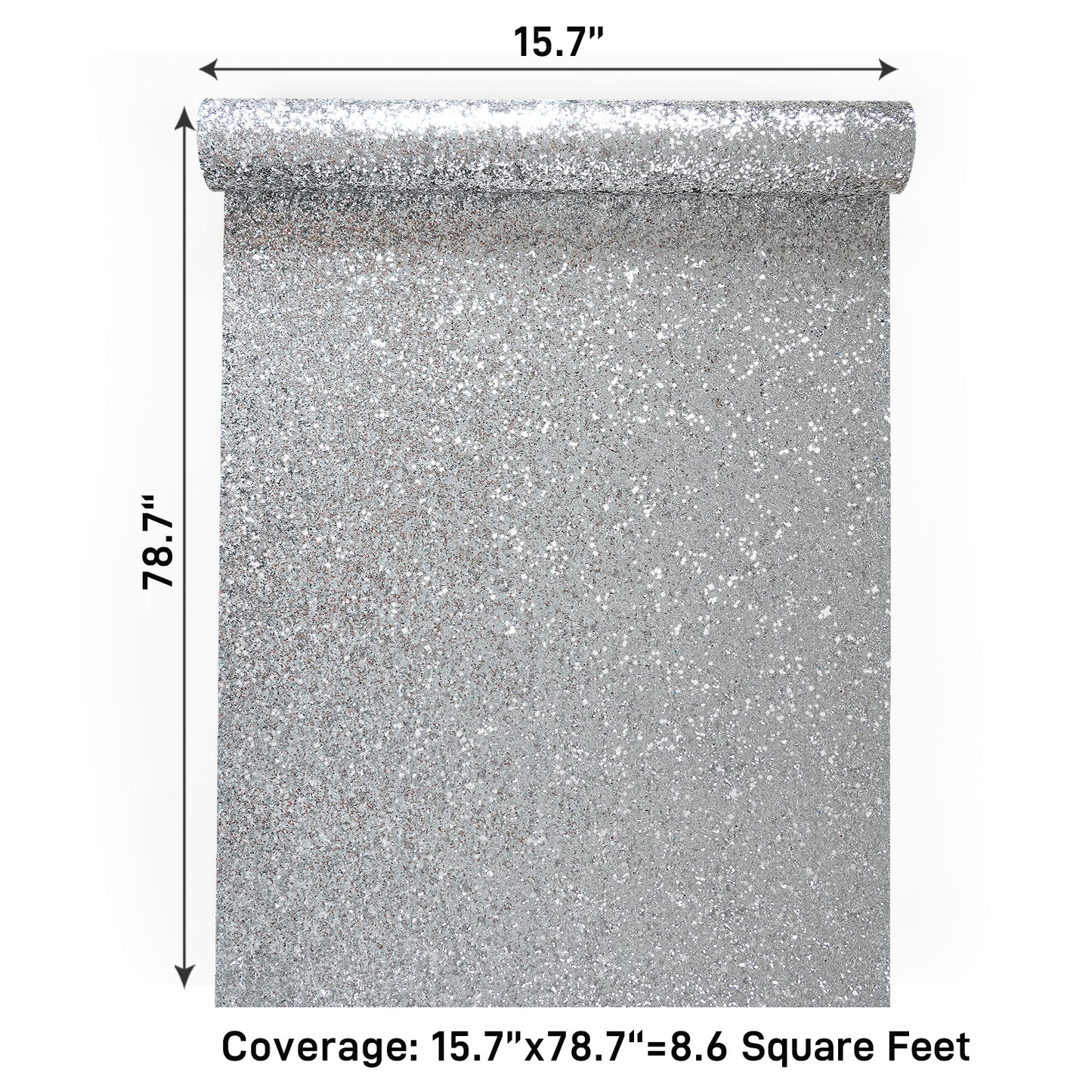 VaryPaper Silver Chunky Glitter Wallpaper