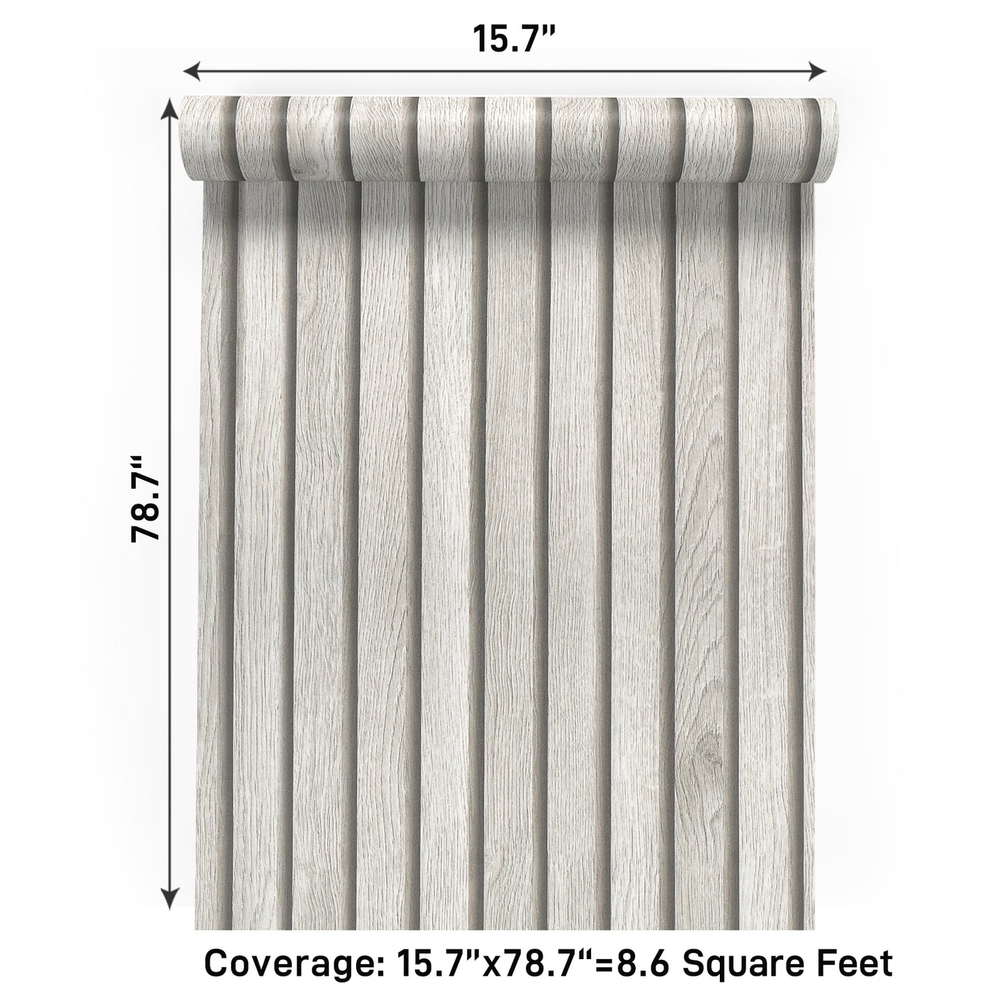 VaryPaper Grey Wood Slat Wallpaper