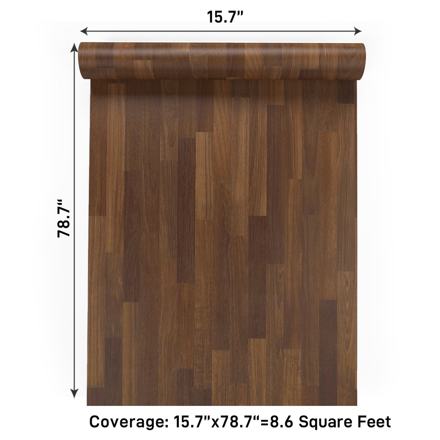 VaryPaper Dark Brown Butcher Block Wood Contact Paper