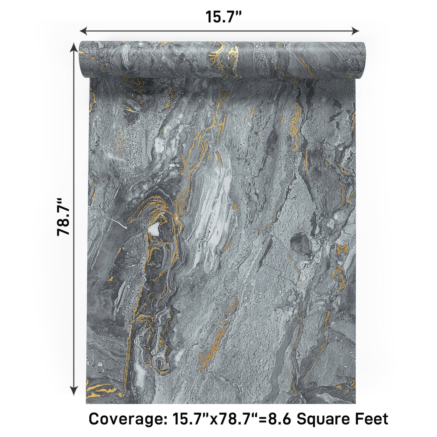VaryPaper Matte Grey Marble Contact Paper