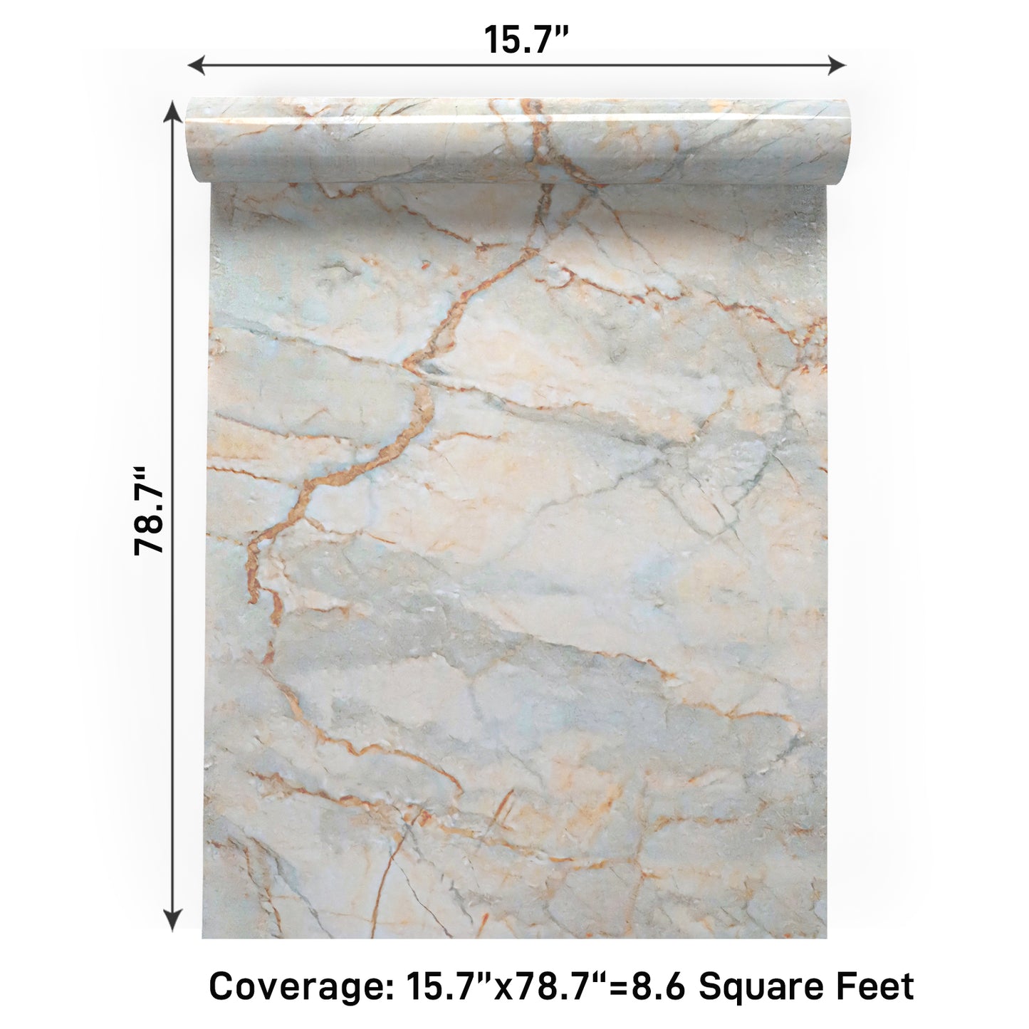 VaryPaper Glossy Grey Beige Marble Contact Paper