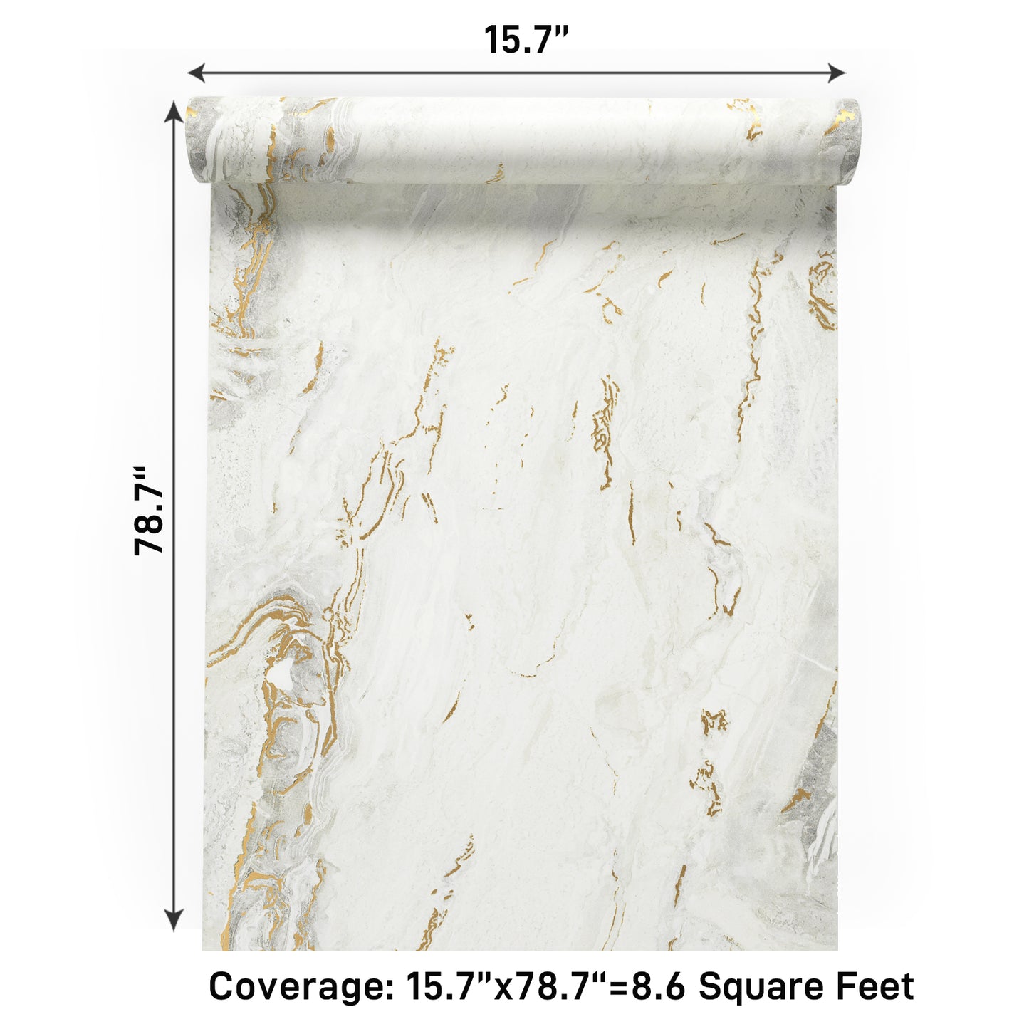 VaryPaper Matte Gold Beige Marble Contact Paper