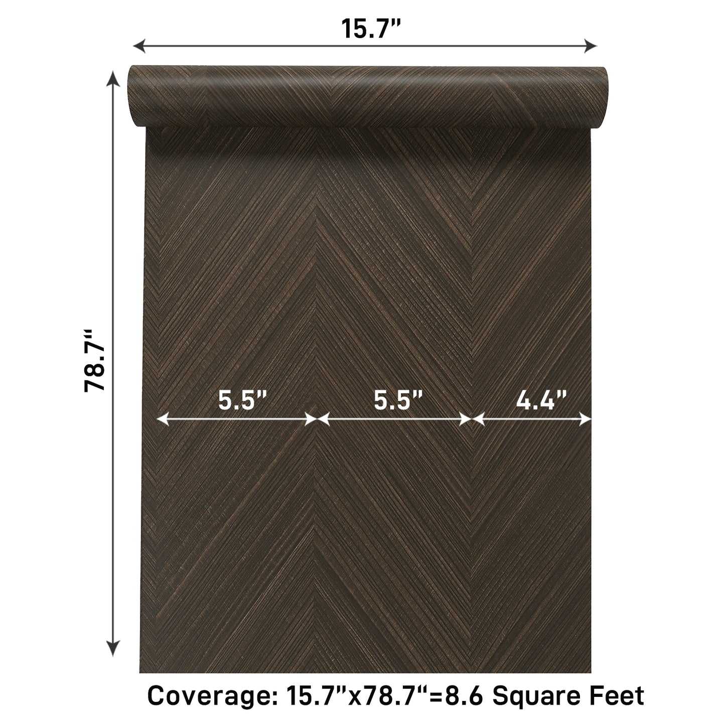 VaryPaper Herringbone Dark Brown Wood Contact Paper