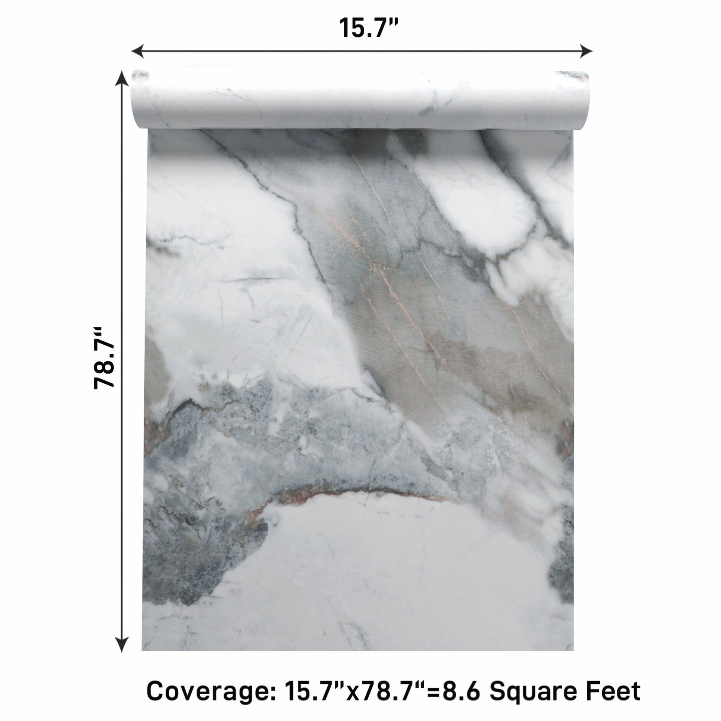 VaryPaper Grey White Marble Contact Paper