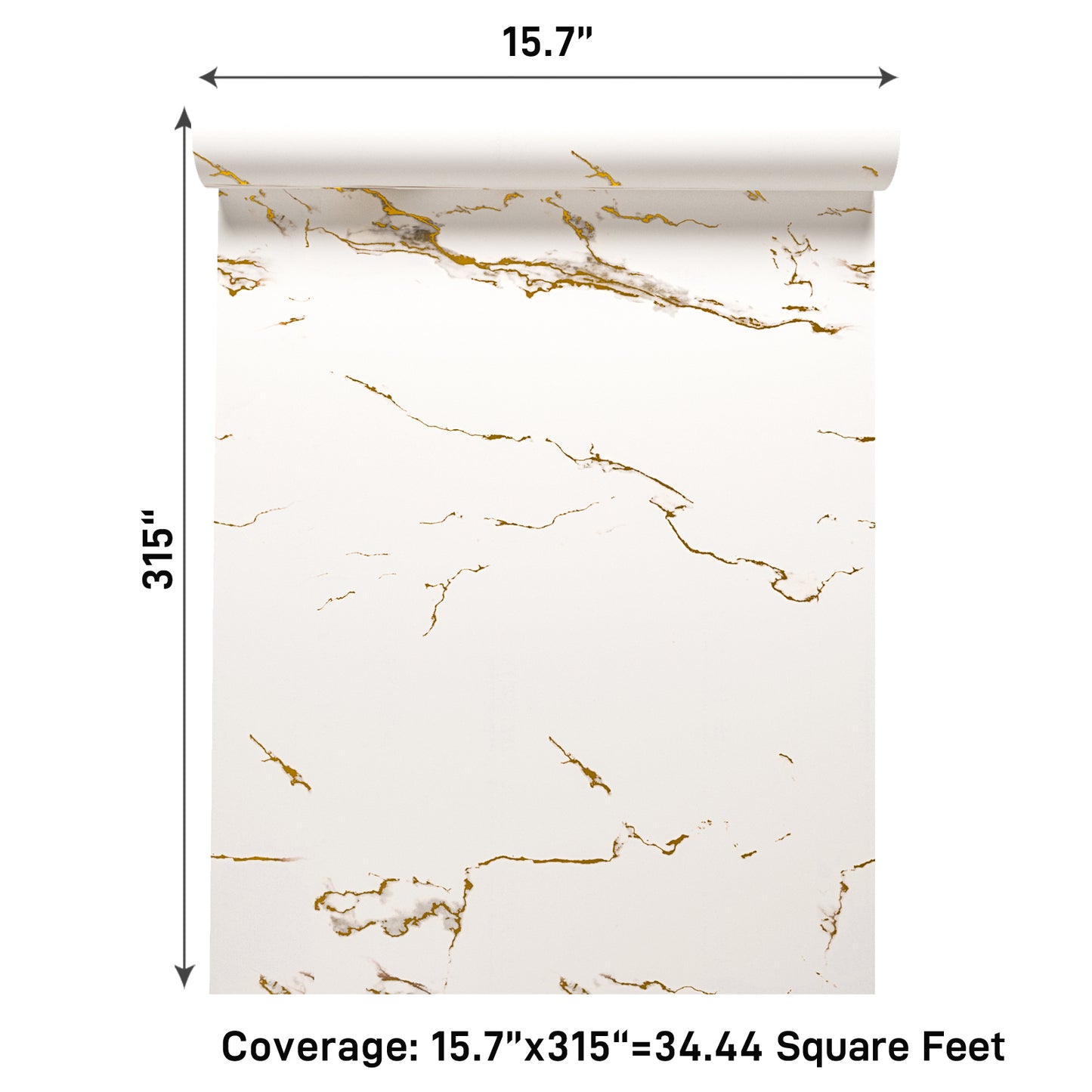 VaryPaper Matte White Marble Contact Paper