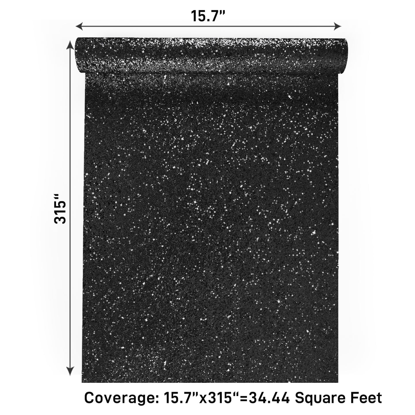VaryPaper Black Chunky Glitter Wallpaper