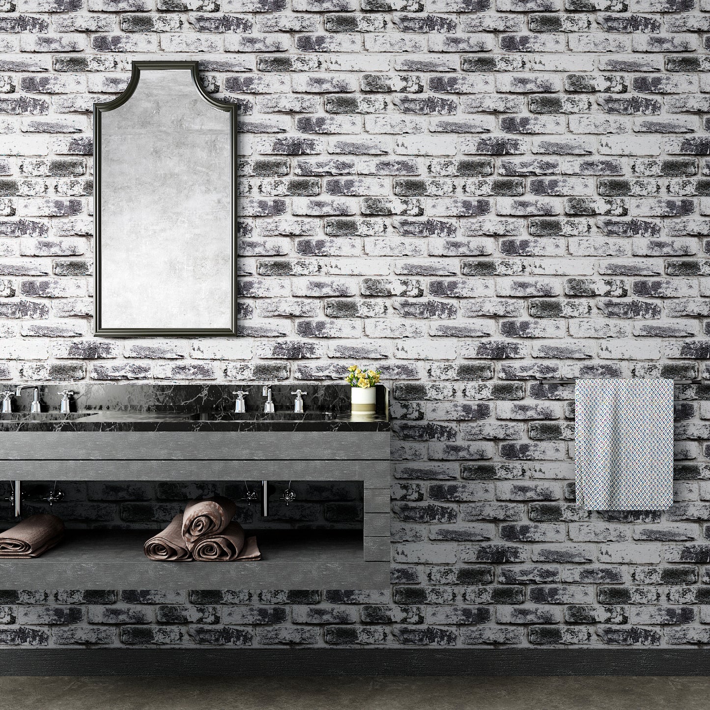 VaryPaper Grey Brick Wallpaper