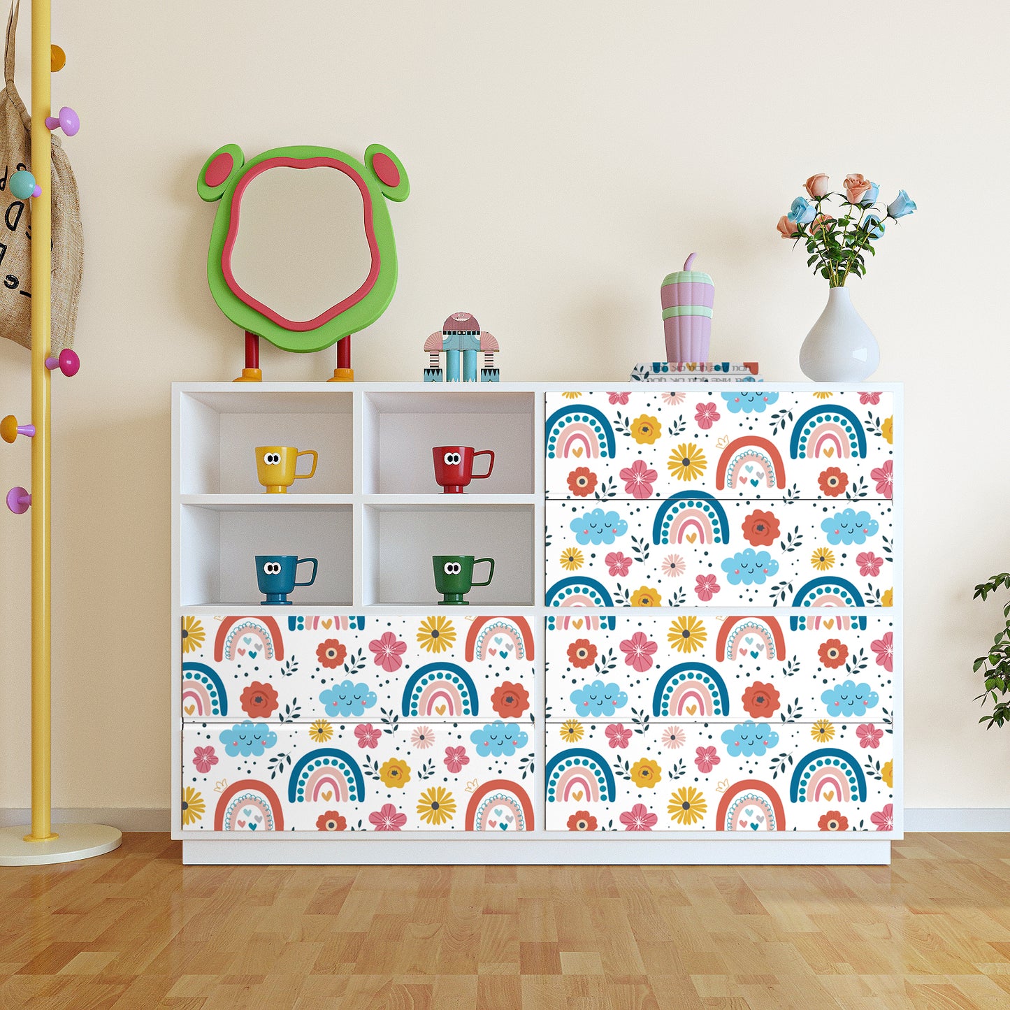 VaryPaper Cute Floral Rainbow Wallpaper