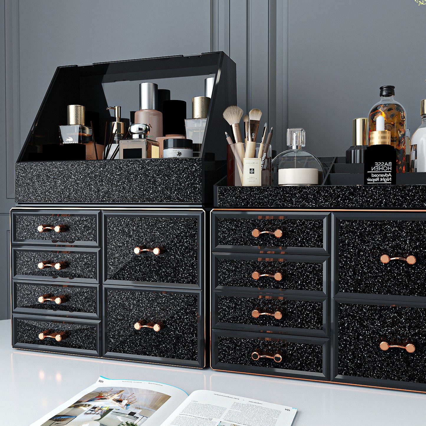 VaryPaper Black Chunky Glitter Wallpaper