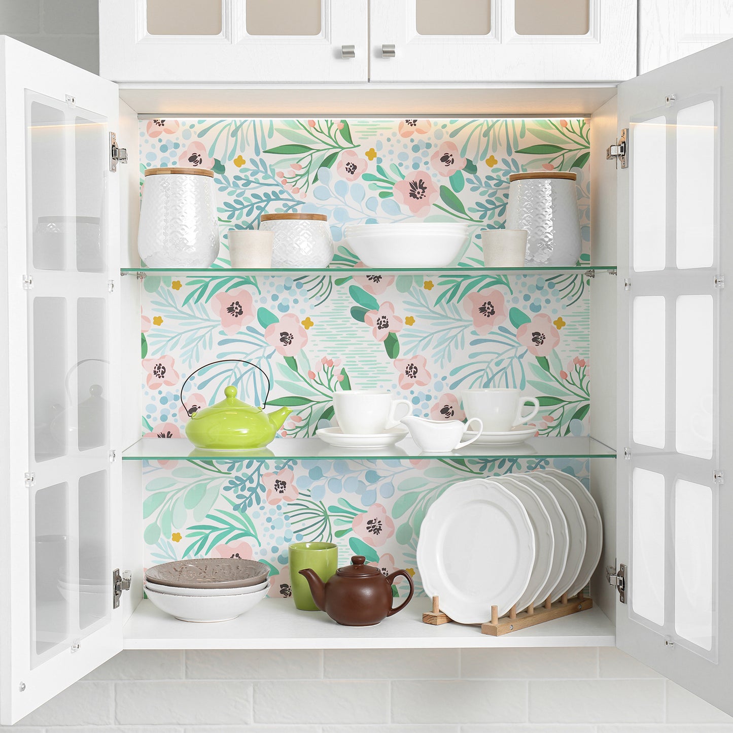 VaryPaper Pink Blue Green Floral Wallpaper