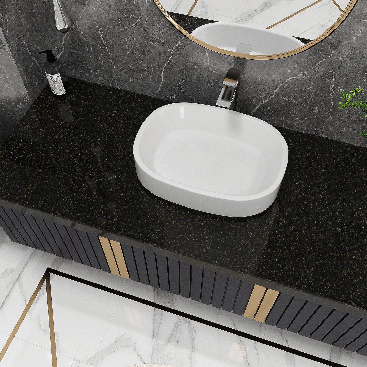 VaryPaper Black Gold Granite Contact Paper