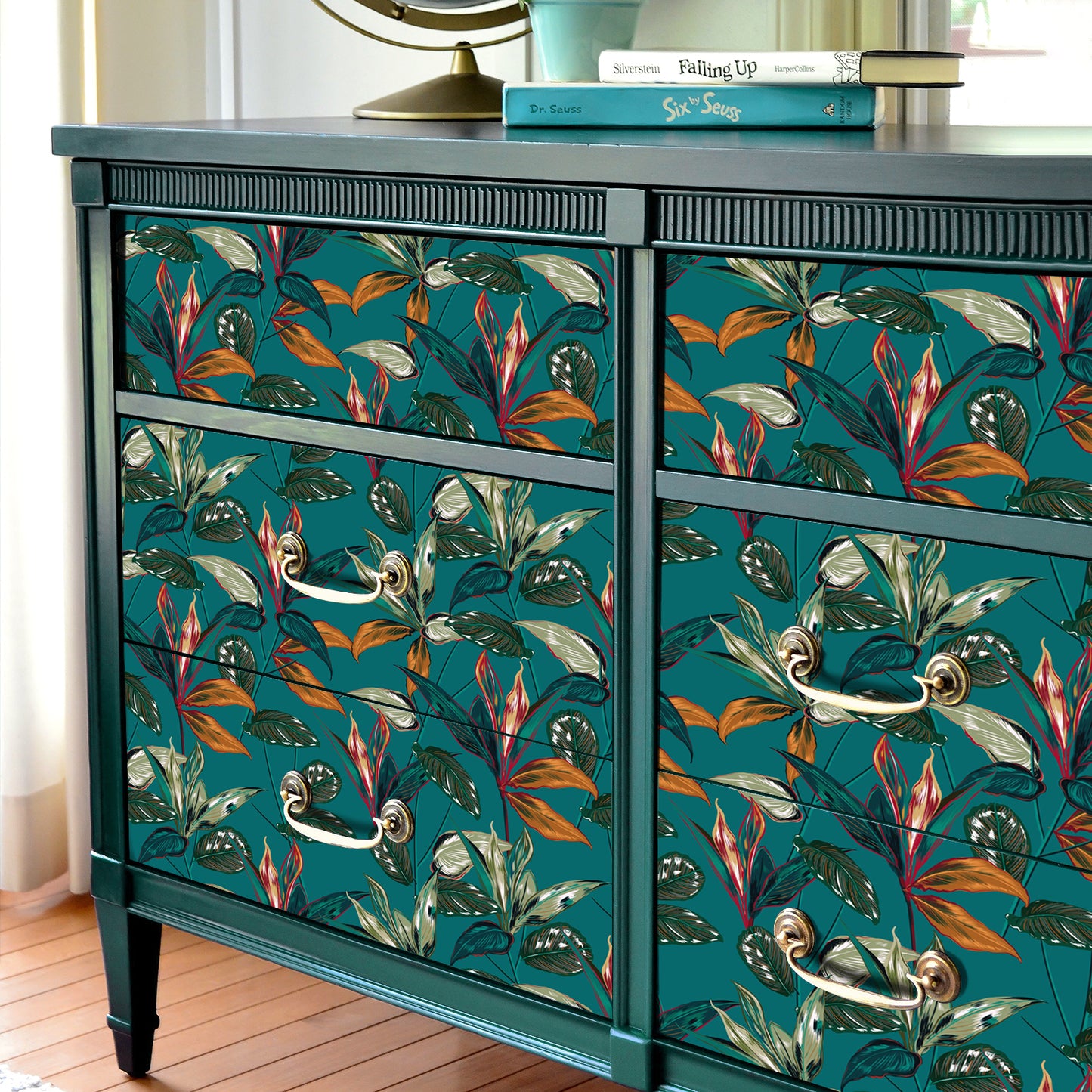 VaryPaper Exotic Teal Blue Leaf Tropical Wallpaper