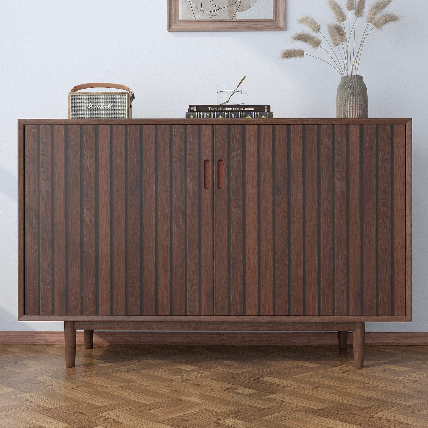 VaryPaper Dark Brown Wood Slat Wallpaper