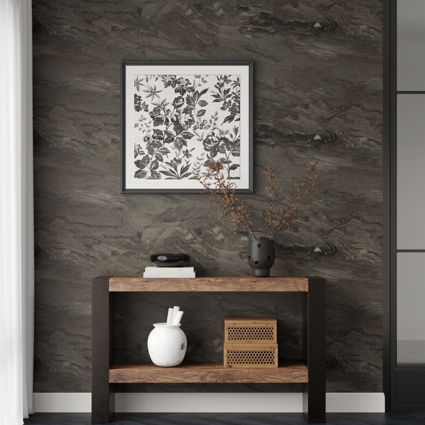 VaryPaper Dark Smoky Brown Marble Contact Paper