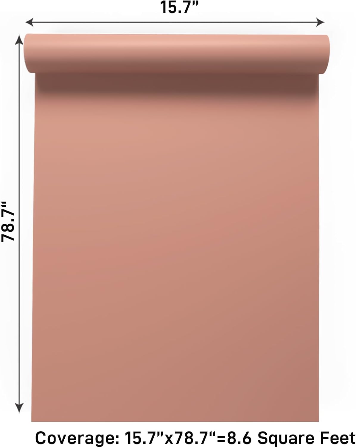 VaryPaper Thick Matte Peach Pink Peel and Stick Wallpaper