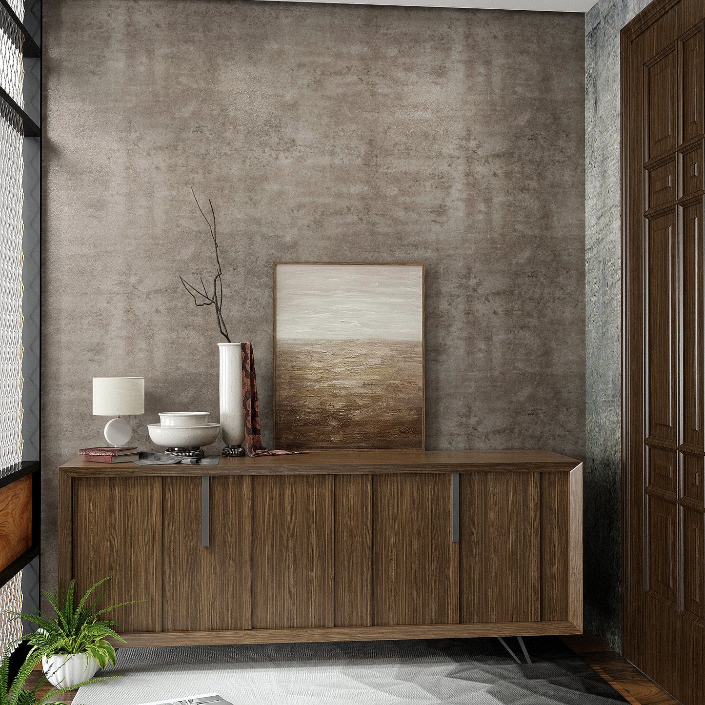 VaryPaper Metallic Brown Concrete Wallpaper