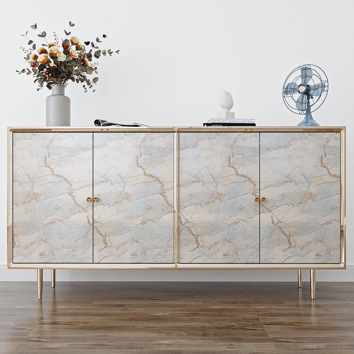 VaryPaper Glossy Grey Beige Marble Contact Paper