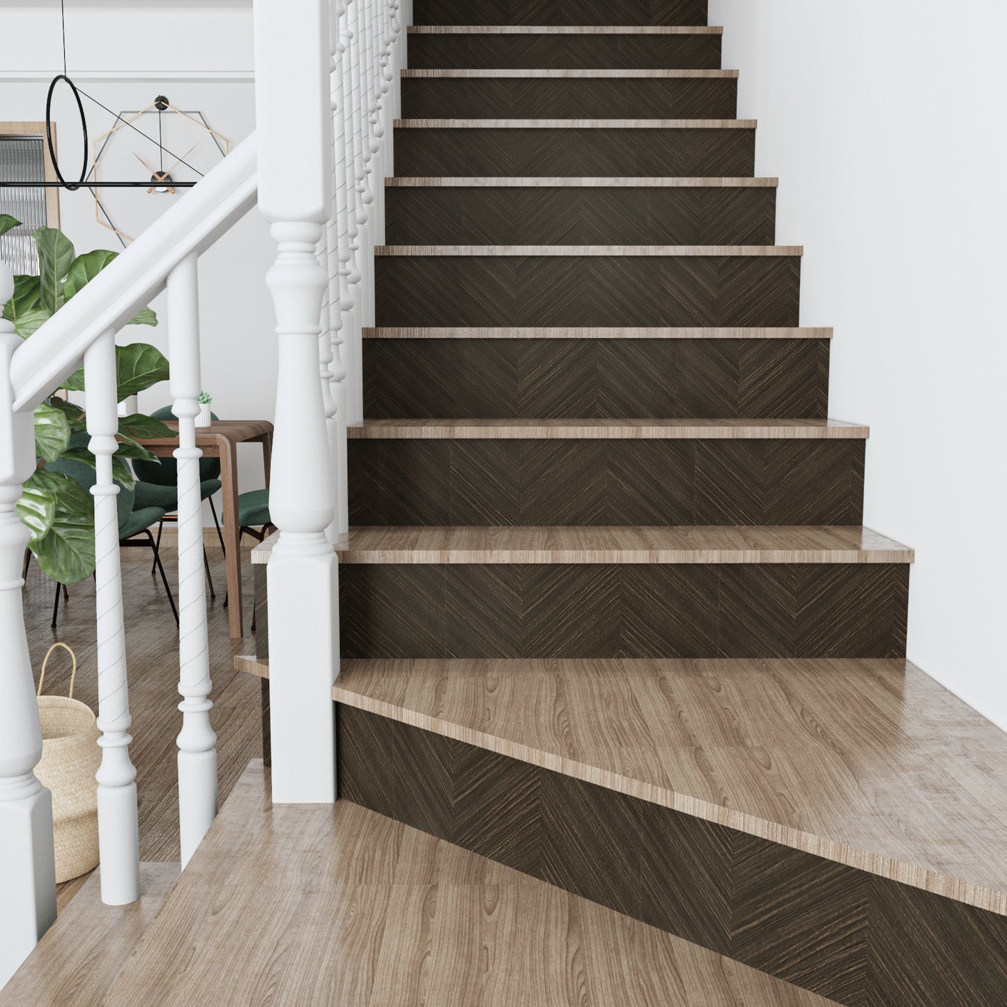 VaryPaper Herringbone Dark Brown Wood Contact Paper