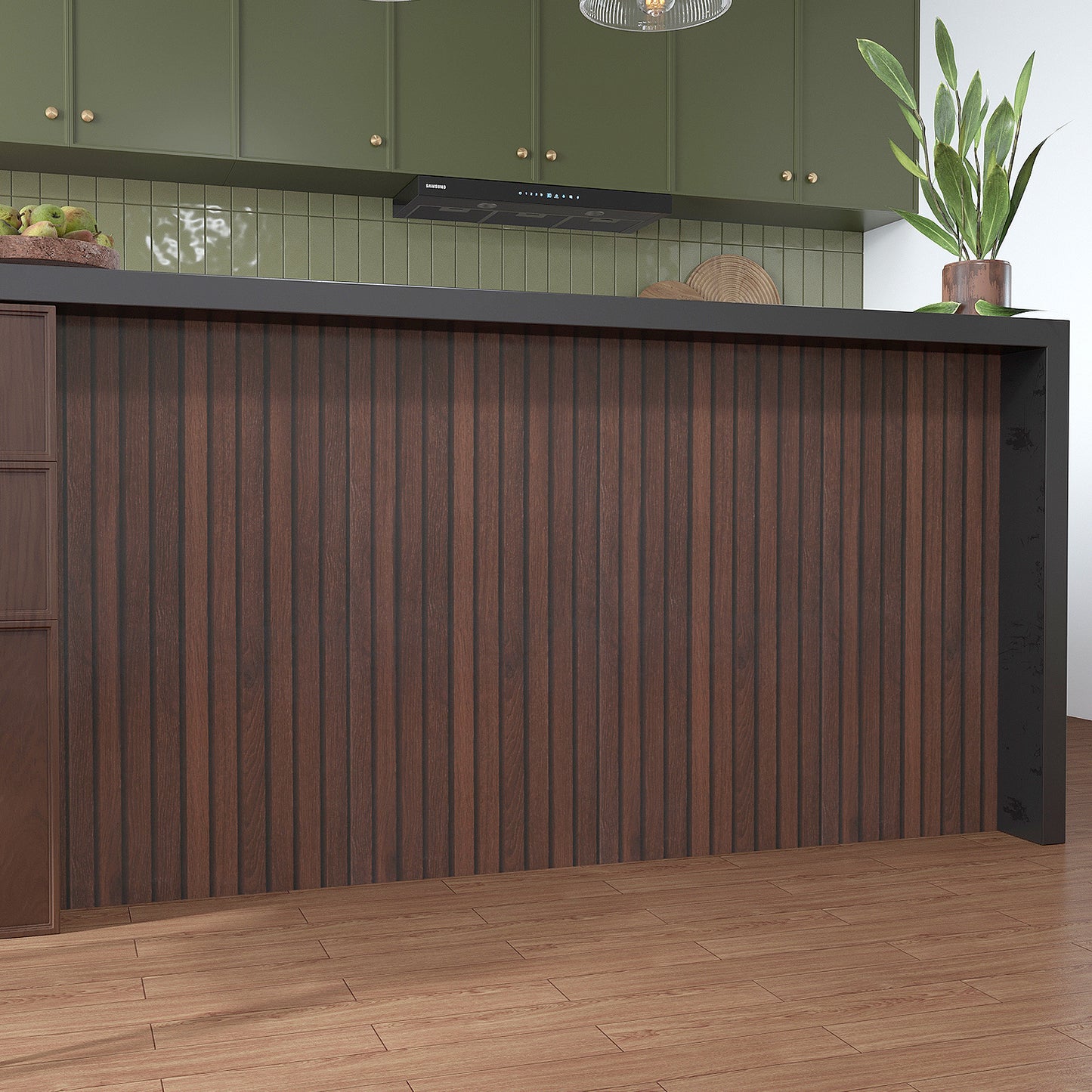 VaryPaper Dark Brown Wood Slat Wallpaper