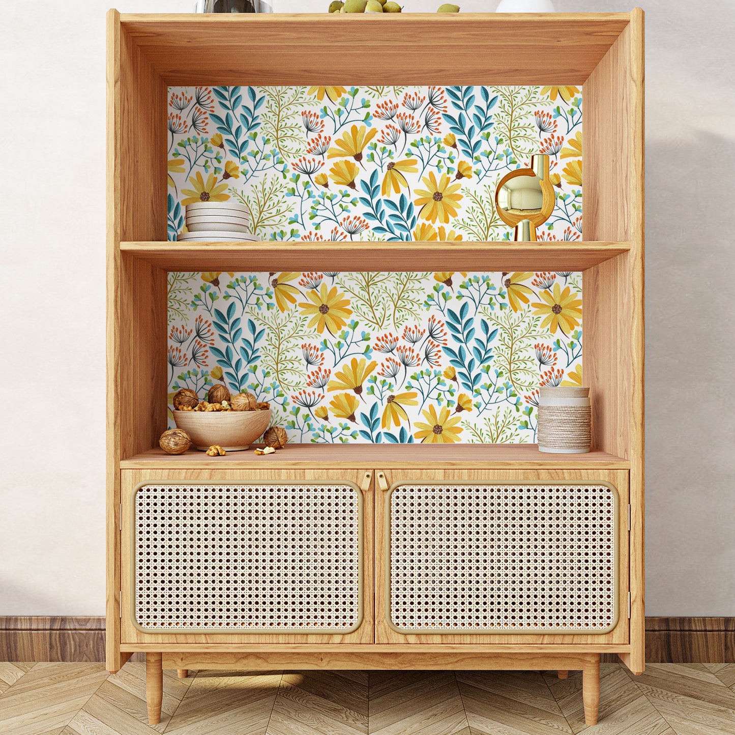 VaryPaper Boho Moss Leaf Floral Wallpaper