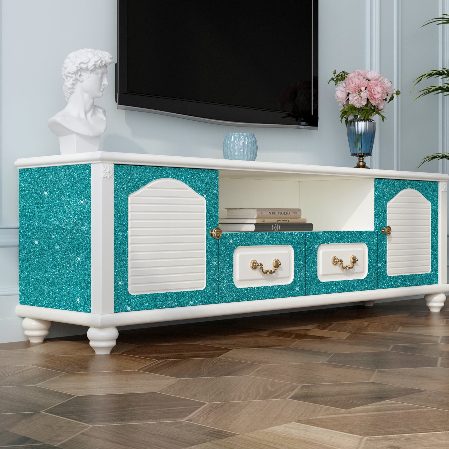VaryPaper Teal Glitter Wallpaper