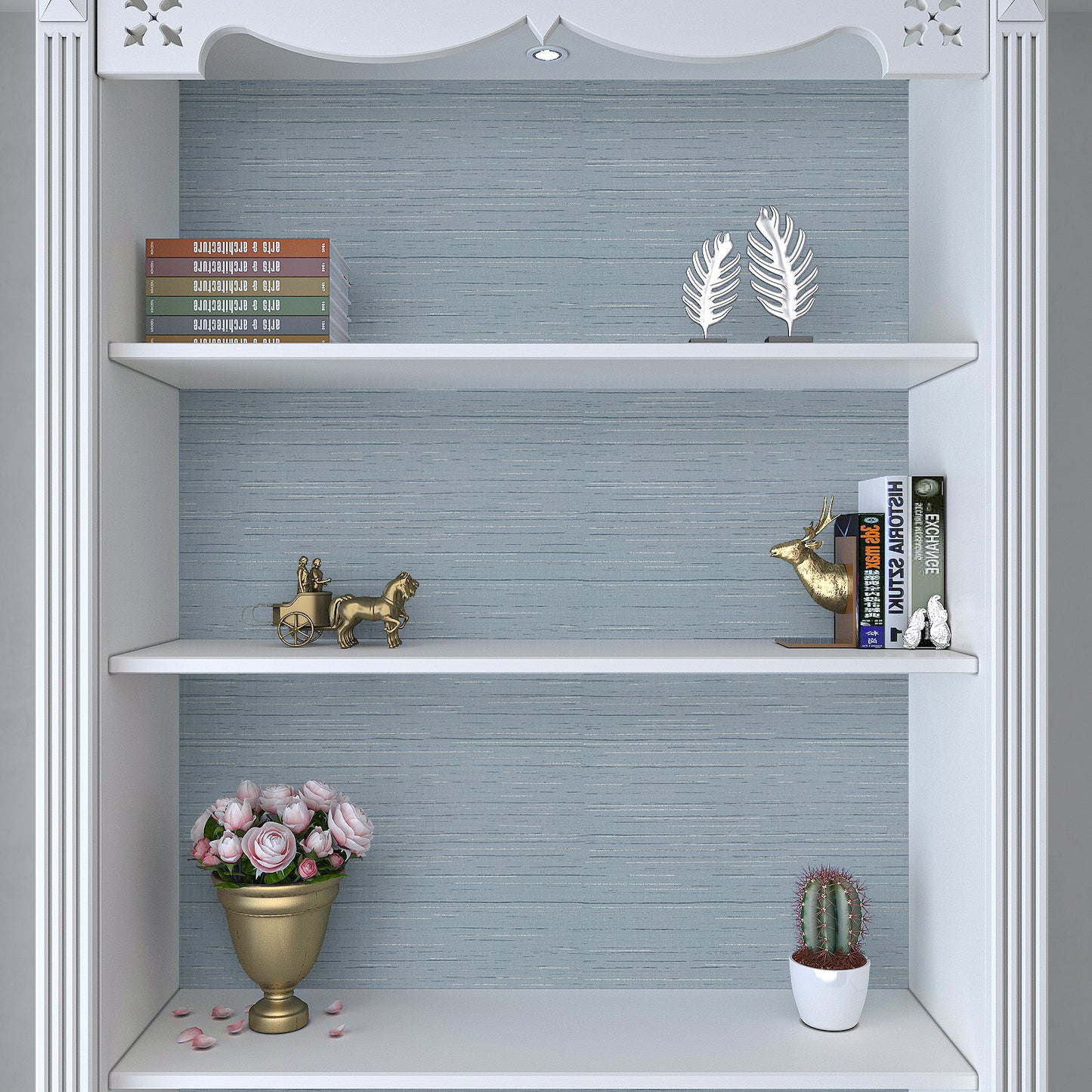 VaryPaper Grayish Blue Grasscloth Wallpaper